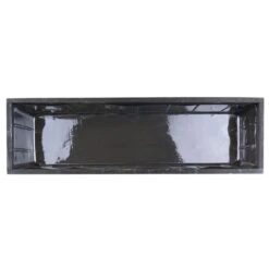 Black Wood Rectangle Planter Box With Plastic Liner, 5" X 17" X 4" (Wholesale 12 PCS/Case) 8 Black Wood Rectangle Planter Box With Plastic Liner, 5" X 17" X 4" (Wholesale 12 PCS/Case) -Home Decoration Discount wood planter box wpcb051704bk 3