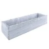 White/Grey Wood Rectangle Planter Box With Plastic Liner, 5" X 17" X 4" (Wholesale 12 PCS/Case)
