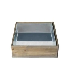 Wood Square Planter Box With Metal Zinc Liner, 12" X 12" X 4" (Wholesale 6 PCS/Case) 11 Wood Square Planter Box With Metal Zinc Liner, 12" X 12" X 4" (Wholesale 6 PCS/Case) -Home Decoration Discount wood square planter box zwcb121204 3 1