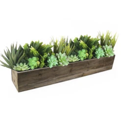 Case Of 4 - Wood Rectangle Planter Box With Metal Zinc Liner, 4" X 22" X 4" -Home Decoration Discount wood rectangle planter box zwcb042204 plant 98600.1663176539.1280.1280