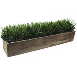 Case Of 4 - Wood Rectangle Planter Box With Metal Zinc Liner, 6" X 30" X 6" -Home Decoration Discount wood rectangle planter box zwcb063006 grass 55445.1663193785.1280.1280