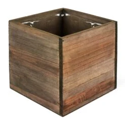 Natural Wood Cube Planter Box With Plastic Liner, 6" X 6" X 6" (Wholesale 12 PCS/Case) 6 Natural Wood Cube Planter Box With Plastic Liner, 6" X 6" X 6" (Wholesale 12 PCS/Case) -Home Decoration Discount wpcb030303 1 1 1