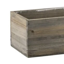 Natural Wood Rectangle Planter Box With Plastic Liner, 5" X 10" X 4" (Wholesale 20 PCS/Case) -Home Decoration Discount wpcb051004 details 02