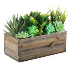 Natural Wood Rectangle Planter Box With Plastic Liner, 5" X 10" X 4" (Wholesale 20 PCS/Case) -Home Decoration Discount wpcb051004 plant
