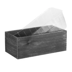 4" X 10" X 5" Rectangle Black Planter Wood Box With Plastic Liner 8 4" X 10" X 5" Rectangle Black Planter Wood Box With Plastic Liner -Home Decoration Discount wpcb051004bk 02 1000