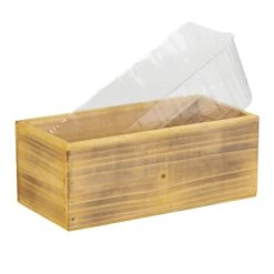 Unfinished Wood Rectangle Planter Box With Plastic Liner, 5" X 10" X 4" (Wholesale 20 PCS/Case) -Home Decoration Discount wpcb051004un 02 1000
