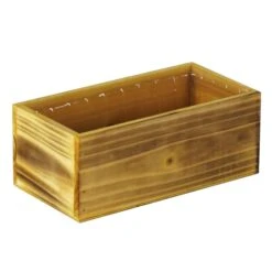 Unfinished Wood Rectangle Planter Box With Plastic Liner, 5" X 10" X 4" (Wholesale 20 PCS/Case) -Home Decoration Discount wpcb051004un