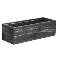 Black Wood Rectangle Planter Box With Plastic Liner, 5" X 13" X 4" (Wholesale 12 PCS/Case) 5 Black Wood Rectangle Planter Box With Plastic Liner, 5" X 13" X 4" (Wholesale 12 PCS/Case) -Home Decoration Discount wpcb051304 lb