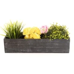 Black Wood Rectangle Planter Box With Plastic Liner, 5" X 17" X 4" (Wholesale 12 PCS/Case) 9 Black Wood Rectangle Planter Box With Plastic Liner, 5" X 17" X 4" (Wholesale 12 PCS/Case) -Home Decoration Discount wpcb051704 bk 06 1000