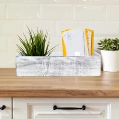 White/Grey Wood Rectangle Planter Box With Plastic Liner, 5" X 17" X 4" (Wholesale 12 PCS/Case) 6 White/Grey Wood Rectangle Planter Box With Plastic Liner, 5" X 17" X 4" (Wholesale 12 PCS/Case) -Home Decoration Discount wpcb051704wt mail