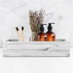 White/Grey Wood Rectangle Planter Box With Plastic Liner, 5" X 17" X 4" (Wholesale 12 PCS/Case) 7 White/Grey Wood Rectangle Planter Box With Plastic Liner, 5" X 17" X 4" (Wholesale 12 PCS/Case) -Home Decoration Discount wpcb051704wt t