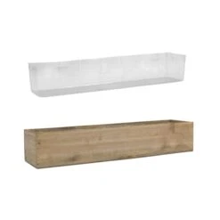 Natural Wood Rectangle Planter Box With Plastic Liner, 5" X 28" X 4" (Wholesale 6 PCS/Case) 6 Natural Wood Rectangle Planter Box With Plastic Liner, 5" X 28" X 4" (Wholesale 6 PCS/Case) -Home Decoration Discount wpcb052804