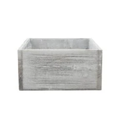 Wood Square White Planter Box With Plastic Liner, 8" X 8" X 4" (Wholesale 12 PCS/Case)