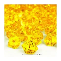 24 Lbs - Yellow Acrylic Crushed Ice Rocks Vase Filler, 1" -Home Decoration Discount yellow acrylic vase filler vfac002y size