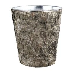Case Of 12 - Natural Birch Wood Wrapped Tapered Cylinder, H-9" D-8"