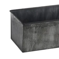 Case Of 6 - Iron Grey Finish Zinc Metal Rectangle Planter Box, 5" X 12" X 4" -Home Decoration Discount zicb051204 details 04