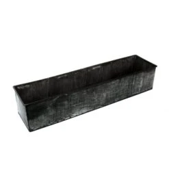 Case Of 4 - Iron Grey Finish Zinc Metal Rectangle Planter Box, 5" X 20" X 4" -Home Decoration Discount zicb052004