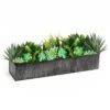 Case Of 4 - Iron Grey Finish Zinc Metal Rectangle Planter Box, 5" X 20" X 4"