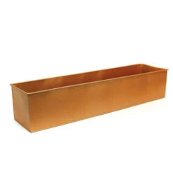 Case Of 4 - Zinc Metal Rose Gold Finish Rectangle Planter Box, 5" X 20" X 4"