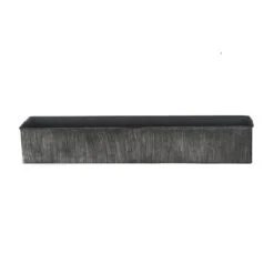 Case Of 4 - Iron Grey Finish Zinc Metal Rectangle Planter Box, 5" X 24" X 4" -Home Decoration Discount zicb052404 main 01