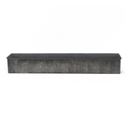 Case Of 4 - Iron Grey Finish Zinc Metal Rectangle Planter Box, 5" X 28" X 4" -Home Decoration Discount zicb052804 main 01