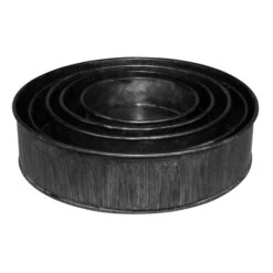 12 Sets Of 5 - Rustic Industrial Iron Grey Zinc Metal Cylinder Planter Trays -Home Decoration Discount zicy080802s5 17 a