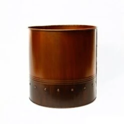 Copper Finish Zinc Metal Cylinder Planter, H-12" D-12" (Wholesale 4 PCS/Case) -Home Decoration Discount zicy121212cu