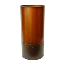 Copper Finish Zinc Metal Cylinder Planter, H-25" D-12" (Wholesale 2 PCS/Case) -Home Decoration Discount zicy121225cu
