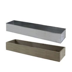 Case Of 4 - Wood Rectangle Planter Box With Metal Zinc Liner, 4" X 22" X 4" -Home Decoration Discount zwcb042204 sd 1000 34535.1663176539.1280.1280