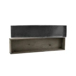 Case Of 6 - Wood Rectangle Planter Box With Metal Zinc Liner, 6" X 24" X 3" -Home Decoration Discount zwcb062403 details 03