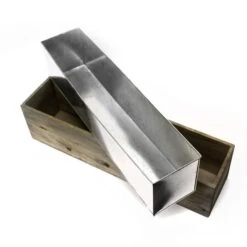Wood Rectangle Planter Box With Metal Zinc Liner, 6" X 24" X 6" (Wholesale 4 PCS/Case) -Home Decoration Discount zwcb062406lb 9