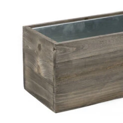 Case Of 4 - Wood Rectangle Planter Box With Metal Zinc Liner, 4" X 22" X 4" -Home Decoration Discount zwcb062406s2 details 07 2 80648.1663176539.1280.1280