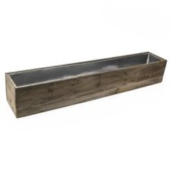 Wood Rectangle Planter Box With Metal Zinc Liner, 8" X 40" X 8" (Wholesale 2 PCS/Case) 8 Wood Rectangle Planter Box With Metal Zinc Liner, 8" X 40" X 8" (Wholesale 2 PCS/Case) -Home Decoration Discount zwcb084008