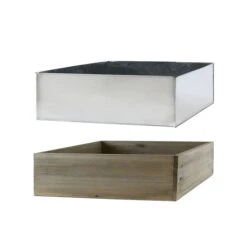 Wood Square Planter Box With Metal Zinc Liner, 12" X 12" X 4" (Wholesale 6 PCS/Case) 9 Wood Square Planter Box With Metal Zinc Liner, 12" X 12" X 4" (Wholesale 6 PCS/Case) -Home Decoration Discount zwcb121204 sd 1000